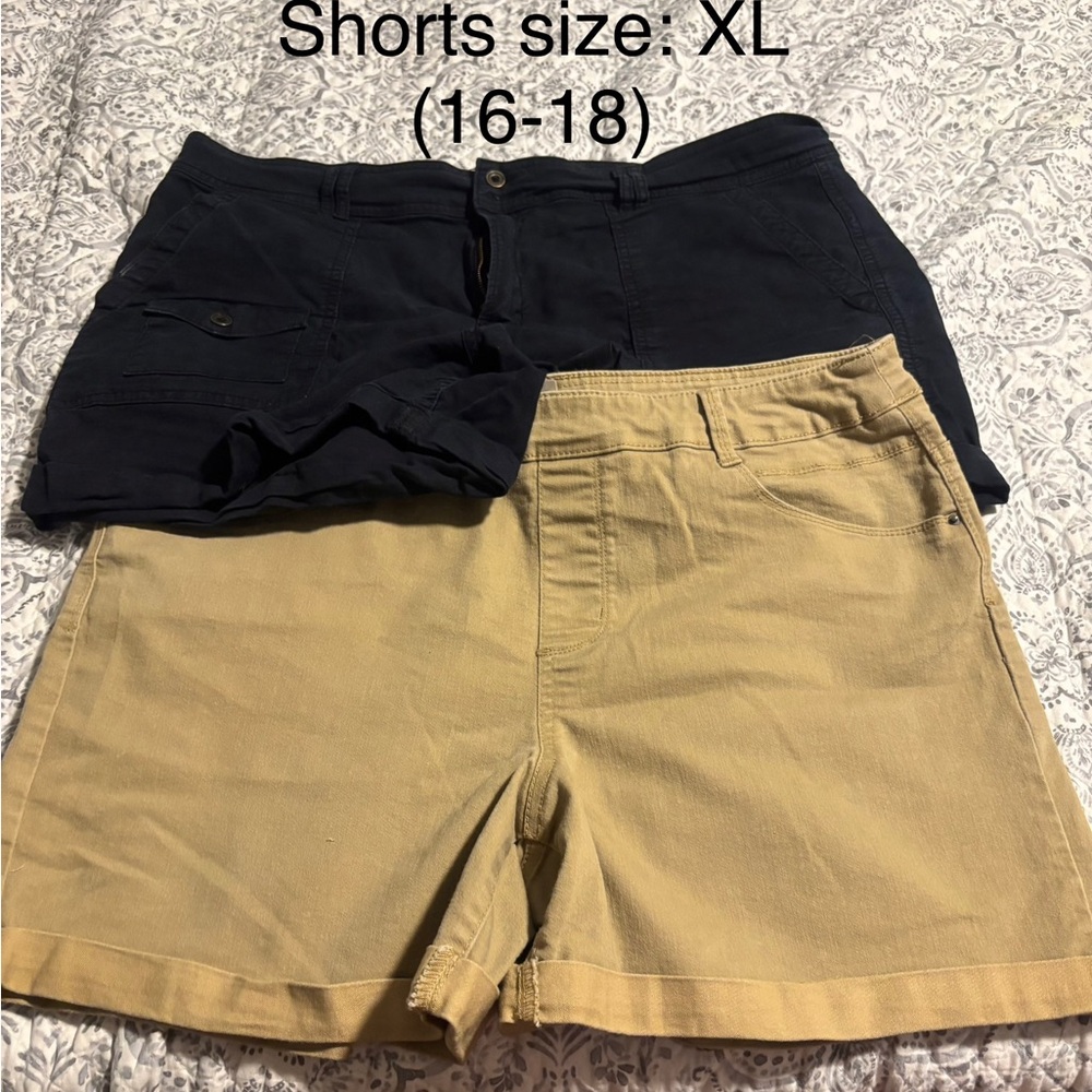 2Pc SET Black/Tan Shorts (XL)